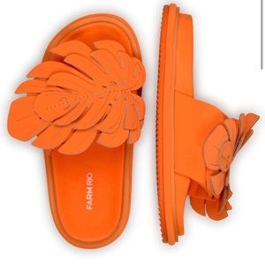 Orange Monstera Anatomic Slide Sandal